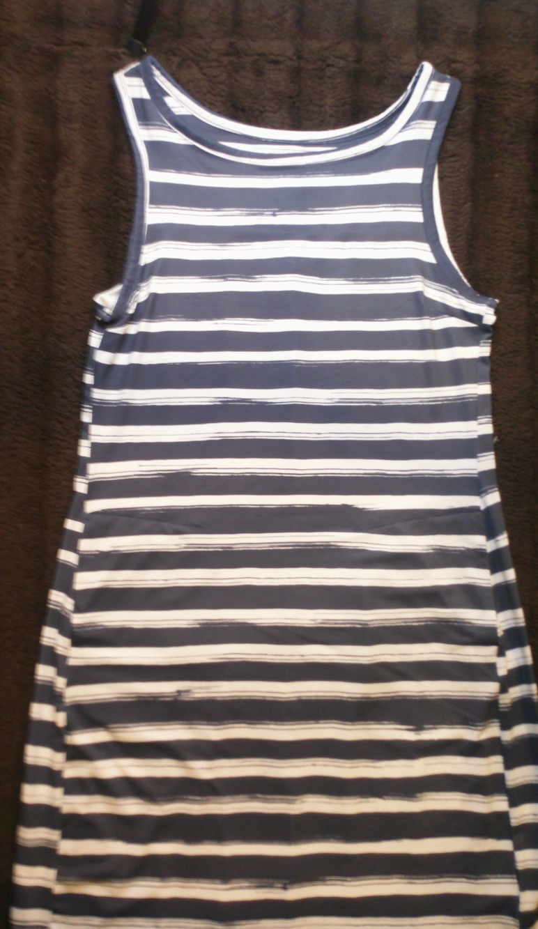 Columbia Womens Dress SP Tank Blue/ White Striped Sleeveless Scoop Neck